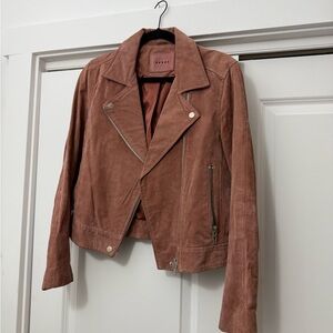 Blank NYC Women's Suede Moto Jacket - Dusty Rose Pink